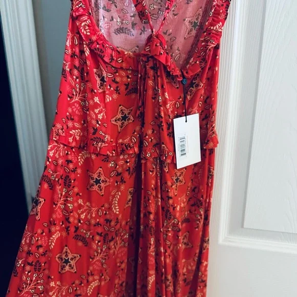 red dress long sleeve Petal & Pup Women's Keani Long Sleeve Lace Gown - Red
